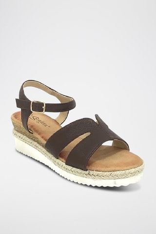 Sandalen met Sleehak - Bruin