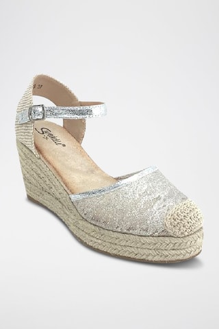 Sandalen met Sleehak - Zilverkleurig