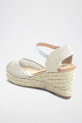 Sandalen met Sleehak - Zilverkleurig