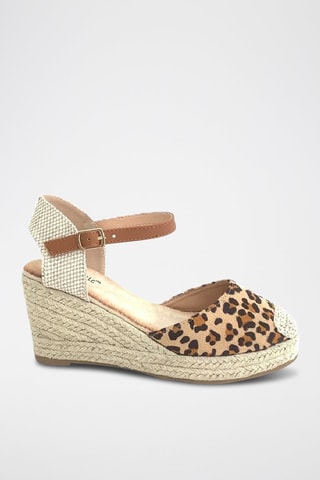 Sandales compensées - Beige et marron