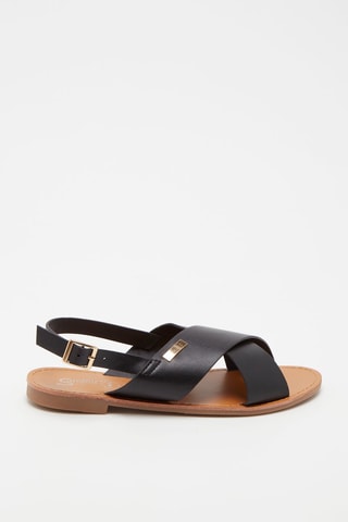 Sandales en cuir - 
Noir