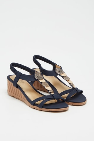 Sandales compensées - Bleu marine