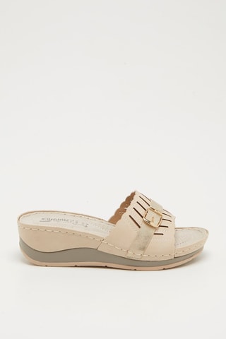 Mules compensées - Beige