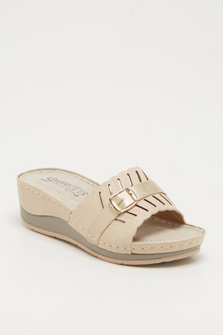 Mules compensées - Beige