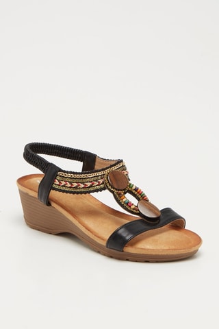 Sandalen met Sleehak - Zwart
