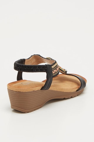 Sandalen met Sleehak - Zwart