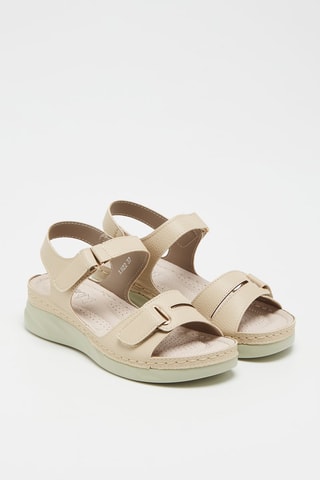 Leren Sandalen Beige
