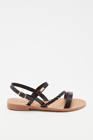 Sandales en cuir Noir