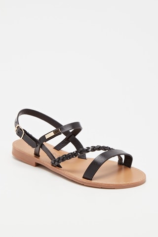 Sandales en cuir Noir