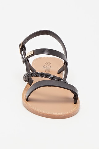 Sandales en cuir Noir