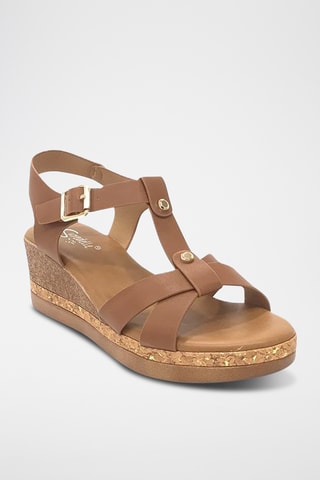 Sandales compensées - Marron