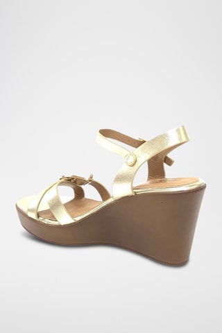 Sandalen met Sleehak - Goudkleurig