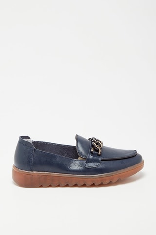 Mocassins en cuir - Bleu foncé