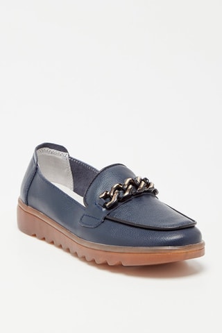 Mocassins en cuir - Bleu foncé
