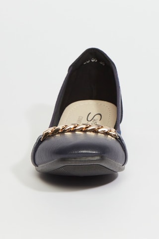 Ballerines en cuir - Bleu marine