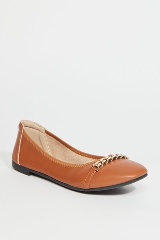 Ballerines en cuir - Camel