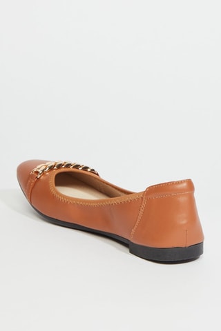 Ballerines en cuir - Camel