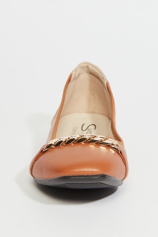 Ballerines en cuir - Camel