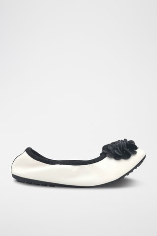 Ballerines en cuir - Blanc et noir