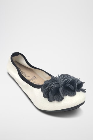 Ballerines en cuir - Blanc et noir