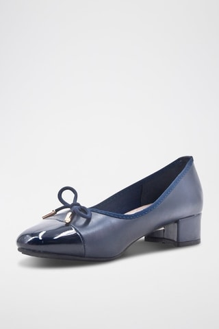 Babies à talons vernies - Bleu