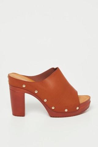 Mules à talons - Camel