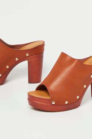Mules à talons - Camel
