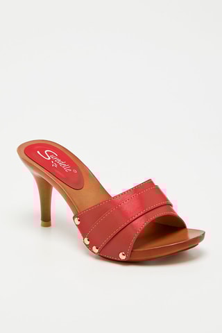 Mules à talons - 
Rouge
