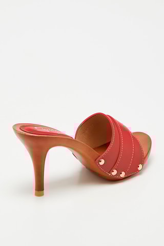 Mules à talons - 
Rouge