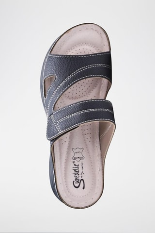 Mules compensées en cuir - Noir
