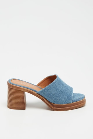 Mules à talons - Bleu