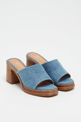 Mules à talons - Bleu
