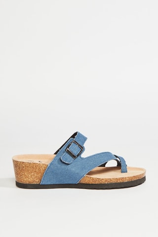 Mules compensées - Bleu