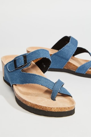 Mules compensées - Bleu