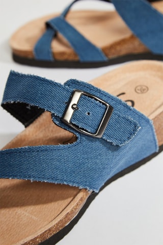 Mules compensées - Bleu