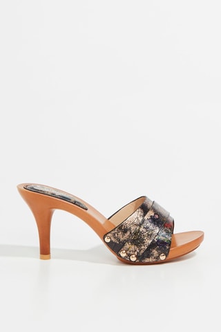 Mules à talons - Noir et doré