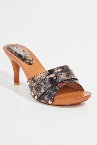 Mules à talons - Noir et doré