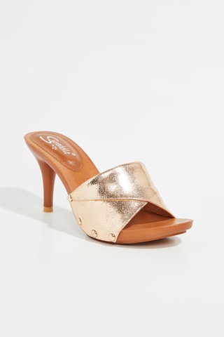 Mules à talons - Doré