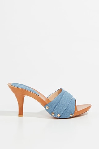 Mules à talons - Bleu