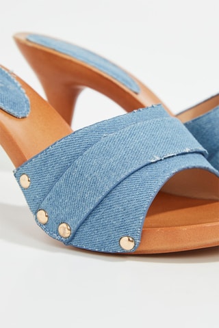 Mules à talons - Bleu