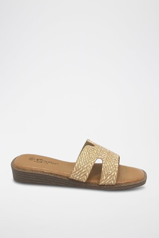 Mules compensées - Beige