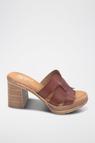 Mules à talons - Marron