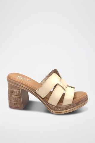 Mules à talons - Beige