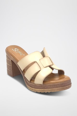 Mules à talons - Beige