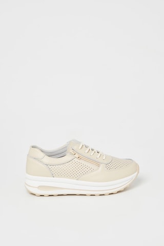 Baskets plateformes en cuir - Orange clair