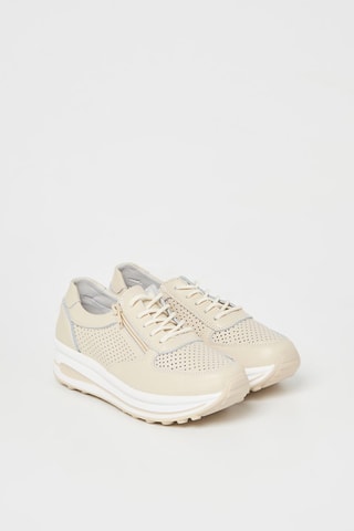Baskets plateformes en cuir - Orange clair