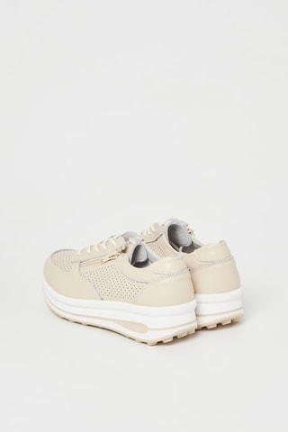 Baskets plateformes en cuir - Orange clair