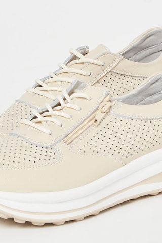 Baskets plateformes en cuir - Orange clair