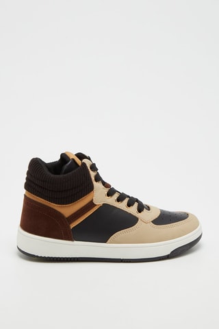Baskets montantes - Noir et beige