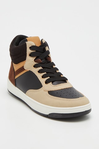 Baskets montantes - Noir et beige